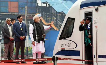 Flagged off: PM Modi flagged off two Vande Bharat trains in Mumbai.