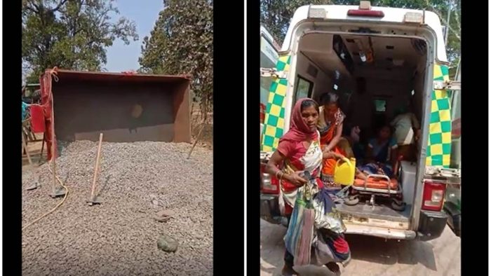 Balod Road Accident: Road accident in Balod, tractor-trolley full of laborers overturned, 12 including 8 women injured