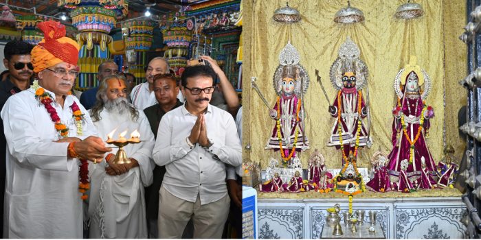 Jaitu Sav Math: Chief Minister Bhupesh Baghel worshiped at Jaitu Sav Math, visited Hanuman Baoli