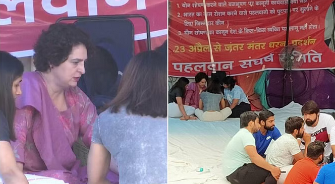 Wrestlers Protest: Priyanka Gandhi met wrestlers, targeted the PM, asked why the government is saving Brij Bhushan
