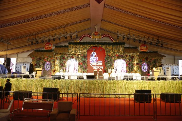 National Ramayana Festival: The main stage of the National Ramayana Festival decorated on the theme of Aranya Kand of Ramayana