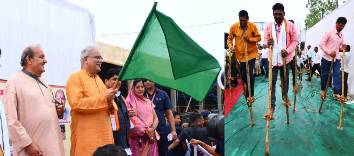 Chhattisgarhia Olympics : मुख्यमंत्री भूपेश बघेल ने हरी झंडी दिखाकर गेड़ी दौड़ से किया छत्तीसगढ़िया ओलंपिक का शुभारंभ
