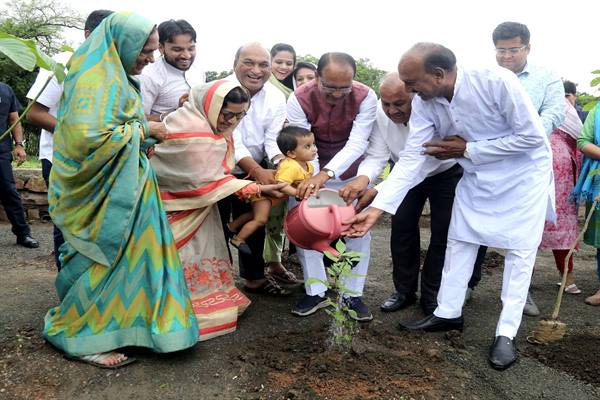 Tree Plantation: Chief Minister Shivraj Chouhan planted saplings of Belpatra, Karanj and Neem