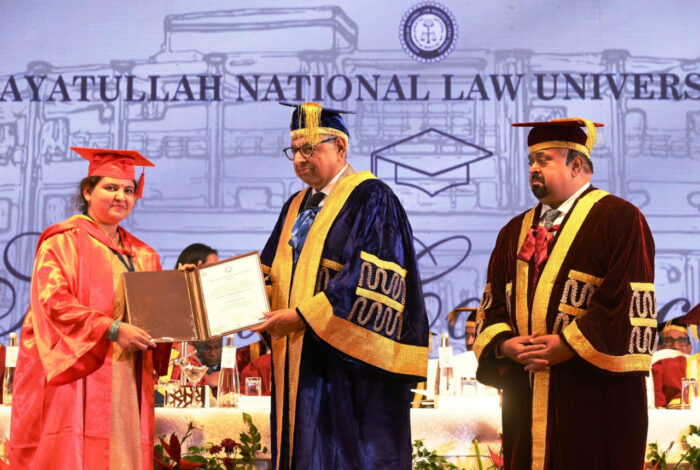 Seventh Convocation: In the seventh convocation of Hidayatullah National Law University, 150 BALLB Honours, LL.M. Degree awarded to 90 students of the program