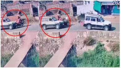 Road Accidents: VIDEO of horrific road accident surfaced from Lormi…! Police vehicle blows up couple's bike...see accident