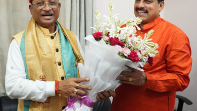 Courtesy Meet: Chief Minister Sai congratulated Madhya Pradesh Chief Minister Dr. Yadav on Rakshabandhan and Sawan Monday