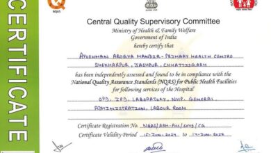 Jashpur News: Primary Health Center Shekharpur got National Quality Assurance Standard Certificate