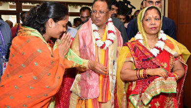 CG CM HOUSE: Chief Minister Vishnu Dev Sai performed Puja as per rituals and entered the new Chief Minister's residence in Nava Raipur