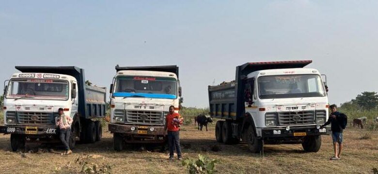 Mungeli News: Strict action on illegal transportation of soil, gravel and sand, five vehicles seized in Mungeli district