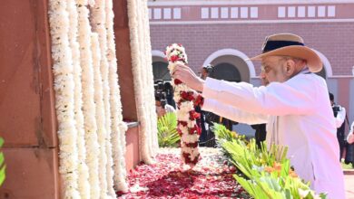 Amar Shaheed Vatika: Union Home Minister Amit Shah paid tribute to the martyred soldiers, Chief Minister paid tribute to the martyrdom of the martyred soldiers