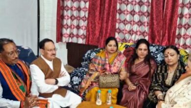 Union Health Minister JP Nadda: Union Health Minister Nadda met the family members of former Rajya Sabha member late Gopal Vyas