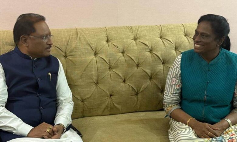 Courtesy Meet: Indian Olympic Association President P.T. Usha met Chief Minister Vishnu Dev Sai, development of sports in Chhattisgarh will get a new dimension: IOA expert team will come to Chhattisgarh and guide the players