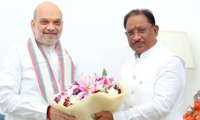 Courtesy Visit: Chief Minister Vishnudev Sai made a courtesy call on Union Home Minister Amit Shah, Naxalism in Bastar is in its last stage, discussed with the Home Minister on development and tourism