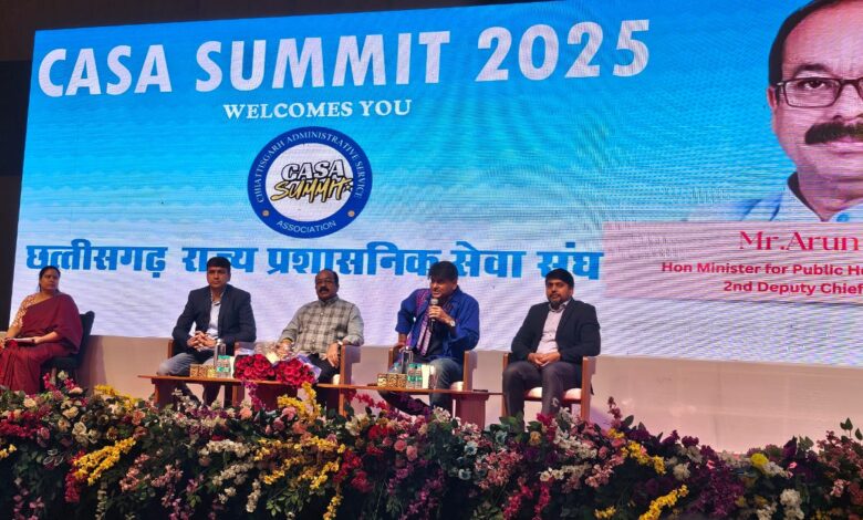 CASA Summit 2025: Chhattisgarh Administrative Association Conference organized in honor of IAS promoted, newly selected, retired and newly elected, Deputy Chief Minister Arun Saw and keynote speaker journalist Saurabh Dwivedi attended as chief guest