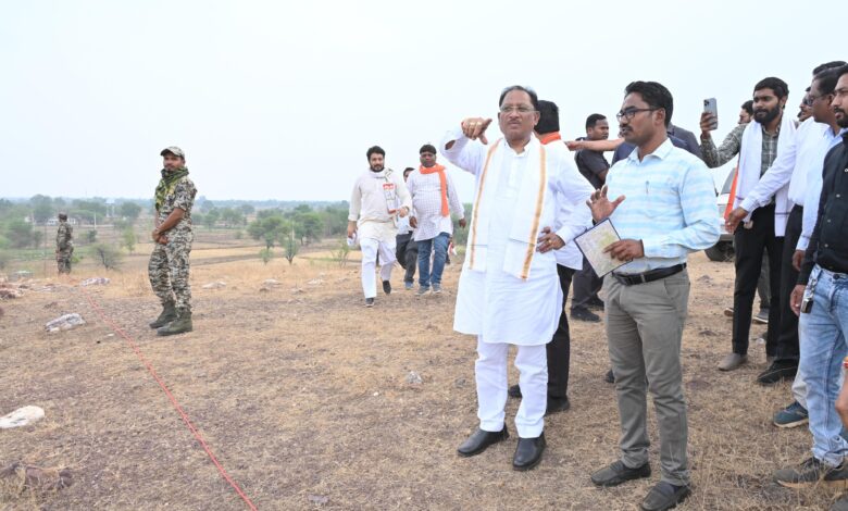 Reservoir Project: Chief Minister Sai inspected the under-construction Sidhbaba reservoir, 34 villages will be irrigated by the scheme