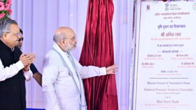 CG NEWS: Union Home and Cooperation Minister Amit Shah today performed Bhoomi Pujan for the construction of buildings of (NFSU) and (NFSL) in village Banjari of Nava Raipur