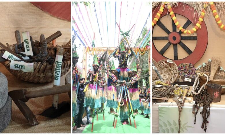Hareli Tihar: Chief Minister's residence painted in the colors of the beautiful tradition of Hareli...! Hareli program decorated with Sawan swing, Gidi dance and exhibition of agricultural equipment