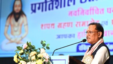 CM Vishnu: “Jaitkham, higher than Qutub Minar, is the pride of Satnami community”, with the blessings of Baba Guru Ghasidas ji, we will fulfill the resolution of developed Chhattisgarh by the year 2047, attended the oath taking ceremony of the newly elected office bearers of Satnami community