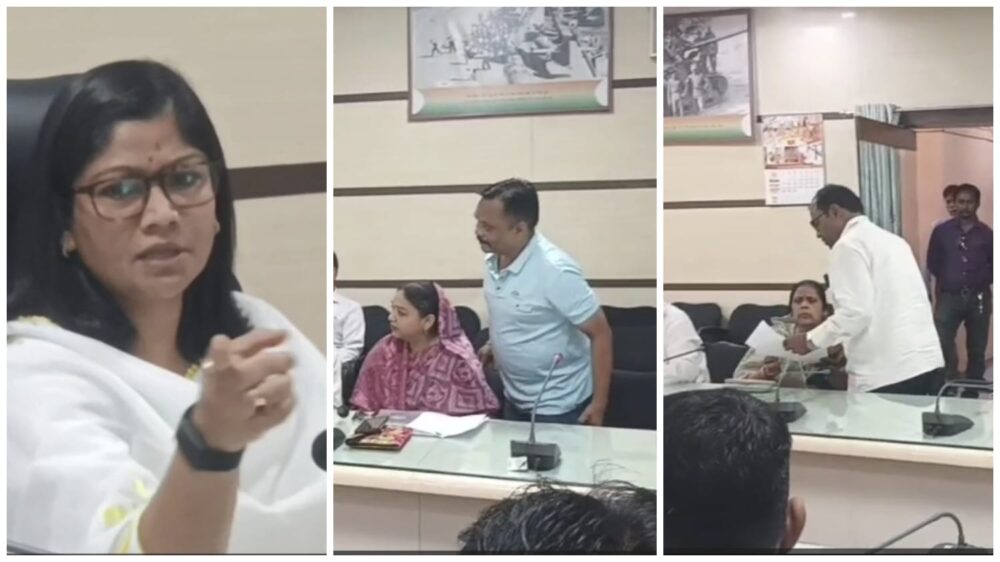 Collector Ruchika Chauhan's attitude...! The husbands of the female councilors who came in their place were removed from the meeting... A clear message: exercise your right to represent yourselves... not others... Watch the video here
