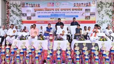 School Sports Competition: Closing and prize distribution ceremony of the 25th state level school sports competition was held.