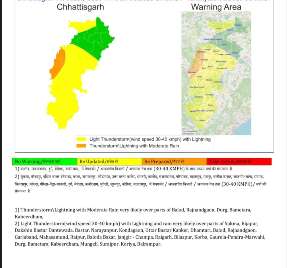 Weather Havoc: Breaking...! Weather havoc continues in Chhattisgarh... Yellow and orange alerts issued in several districts... Meanwhile, the Shivnath River has raged for the fourth time.