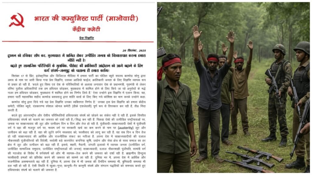 Naxal Letter Bomb : बड़ी खबर…! माओवादी पोलित ब्यूरो का तीखा हमला…‘हथियार छोड़ने’ की अपील को गद्दारी करार…पार्टी ने सोनू के फैसले पर जताई कड़ी असहमति…यहां देखें उनका पत्र