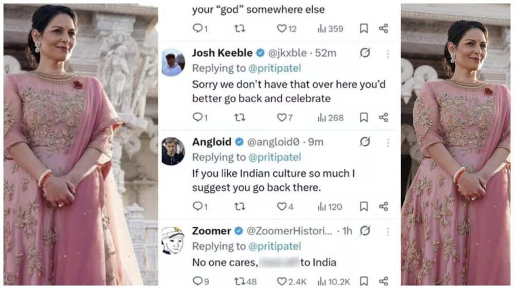 British MP Priti Patel: If you love Indian culture so much, then return to India! When the British MP wished Navratri in an Anarkali dress, she was trolled on social media.