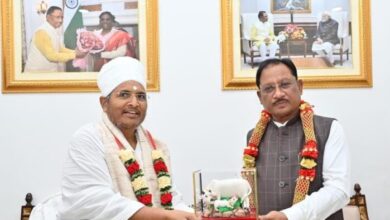 Courtesy Meet : Venerable Saint Asang Dev Ji made a courtesy visit to the Chief Minister