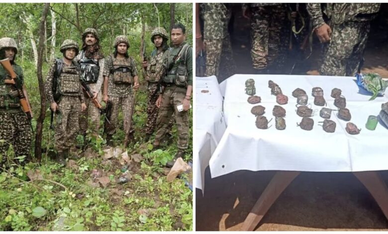Big blow to Naxalites: Big news...! Naxalites suffer a major setback in Abujhmad...! Security forces recover a huge cache of explosives and weapons.