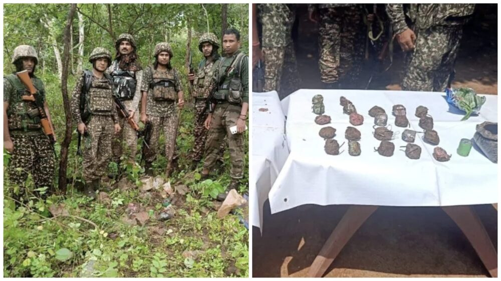 Big blow to Naxalites: Big news...! Naxalites suffer a major setback in Abujhmad...! Security forces recover a huge cache of explosives and weapons.