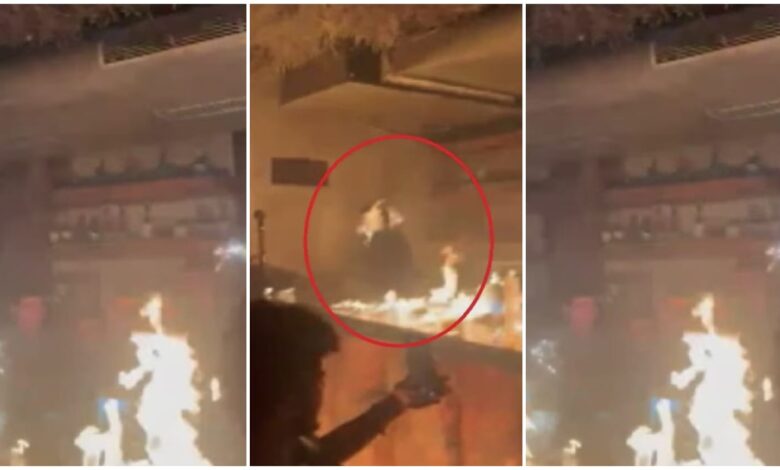 Club Party: Two bartenders were seriously burned in a fire game at a club party... Watch the horrifying video here!