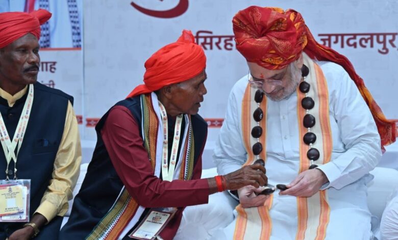 Maa Danteshwari: Union Home Minister Amit Shah attended the Muria Darbar...! He had a direct conversation with Manjhi and Chalaki.
