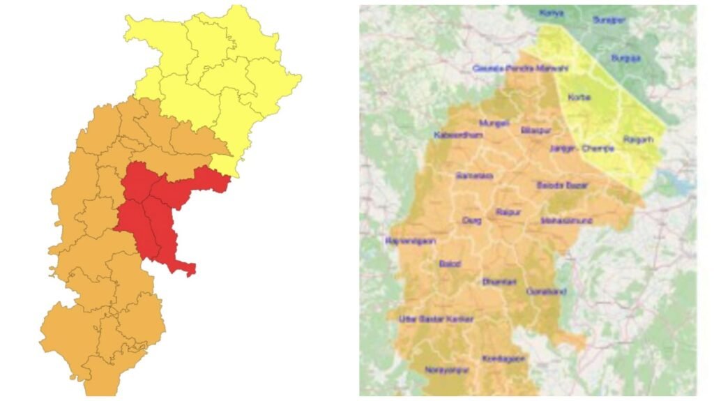 Rain Red Alert : सावधान…! मौसम विभाग ने जारी किया रेड अलर्ट…रायपुर और आसपास के जिलों में भारी बारिश का खतरा…यहां देखें