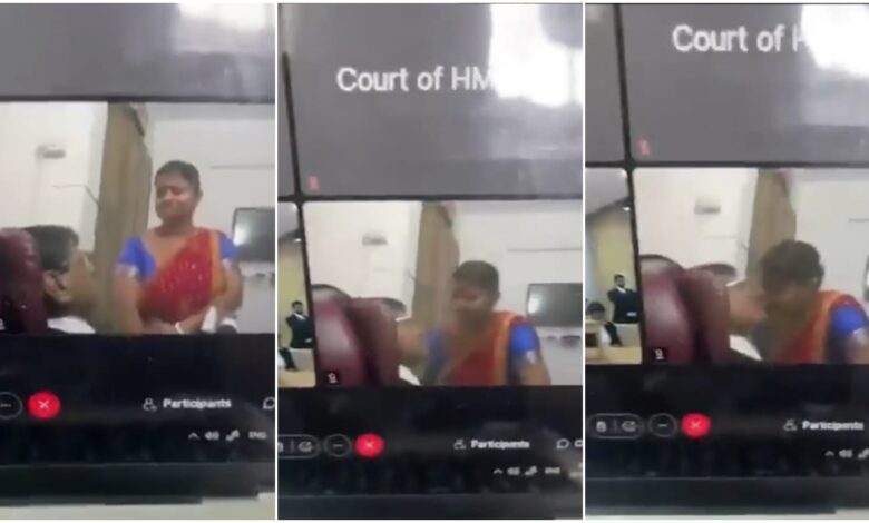 Online Court Hearing: Digital court turns romantic moment! During live hearing, lawyer makes dirty advances towards woman... As soon as he kisses her, internet tsunami erupts... Watch video here