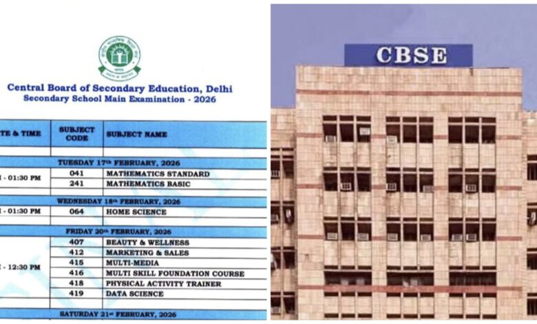 CBSE Datasheet Releases: Important news for students! CBSE has released the final datesheet for the 2026 10th and 12th board exams... When will they start and end? See the full list here.