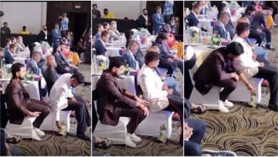 Award Honors: Shreyas placed the award on the floor! Rohit Sharma respected the award...picked it up and placed it on the table...watch the video here.