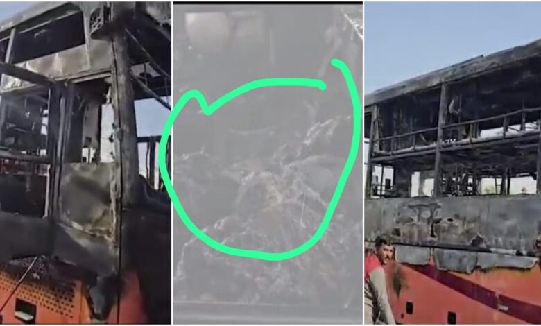 Bus Fire Breaking: Big news! 10-12 people were seriously burned in a bus fire in Jaisalmer... 10-12 people are feared dead... Watch the horrifying video here.