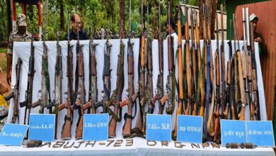 Naxalite CC Member Surrenders: Naxal command crumbles again in Bastar...! CC member Ramdher surrenders with 50 comrades... 39 weapons recovered.