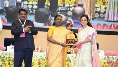 Vigyan Bhawan: From Dharti Aba's courtyard to Vigyan Bhawan - Korea's development story gains national recognition; President Draupadi Murmu honours Collector Chandan Tripathi for his outstanding performance at Dharti Aba