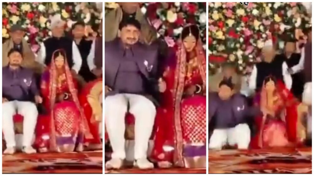 Wedding Stage Collapses: Warning... Be careful before climbing onto the wedding stage! The bride and groom's stage collapses... BJP District President injured... Former Chief's leg broken... Watch the video here