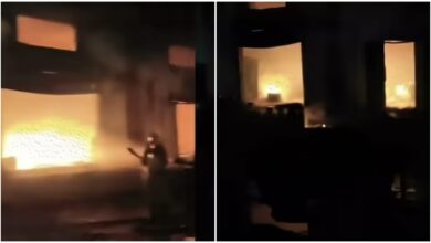 Massive Fire: Sad news... Sparks from a lamp ignited a fire in a thinner warehouse... Two women dead.