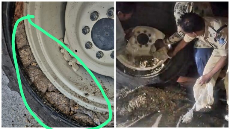 Illegal Poppy Husk: Shocked to see the changed method of committing crime...! The drug was being transported hidden in tires... Watch the video here
