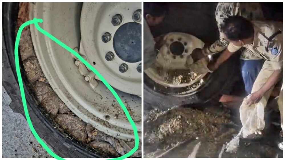 Illegal Poppy Husk: Shocked to see the changed method of committing crime...! The drug was being transported hidden in tires... Watch the video here