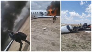Plane Crashes on Runway : सामने आई बड़ी खबर…! खनन मंत्री को ले जा रहा विमान रनवे पर दुर्घटनाग्रस्त…जलते प्लेन की खिड़की से भागते दिखे लोग…यहां देखें भयावह Video