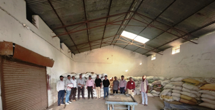 Paddy Seized: 450 sacks of illegally stored paddy seized, action taken by a joint team of Revenue and Market Department