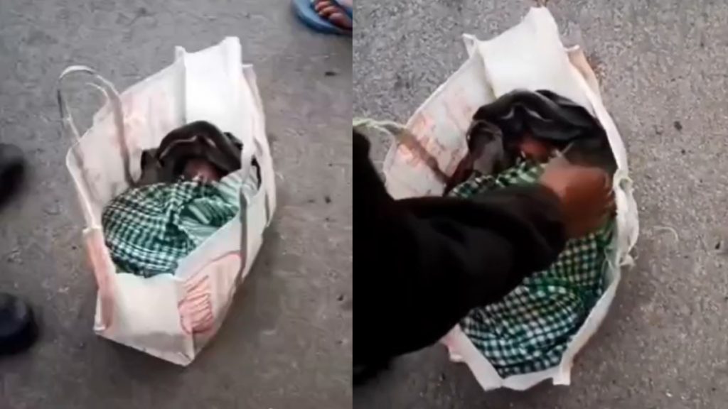 Cruel Mother: A shocking incident has emerged from Mahendragarh...! A newborn baby was found in a bag on the roadside... The sound of crying attracted attention... Watch the video here