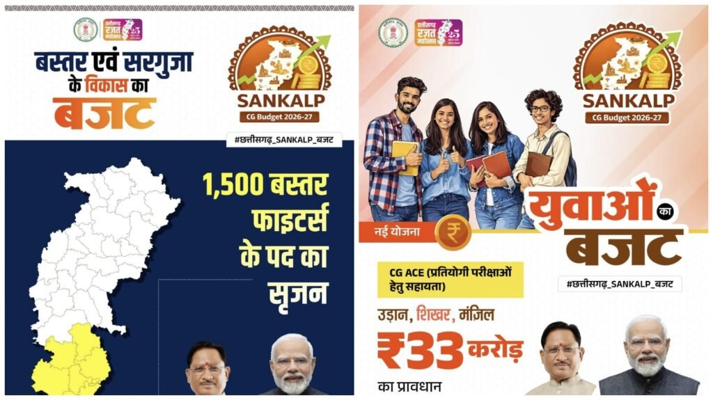 Chhattisgarh Budget : छत्तीसगढ़ का बजट 2026-27…! मेट्रो रेल-स्वास्थ्य-शिक्षा और बस्तर के लिए बड़ी घोषणाएं…यहां देखें List