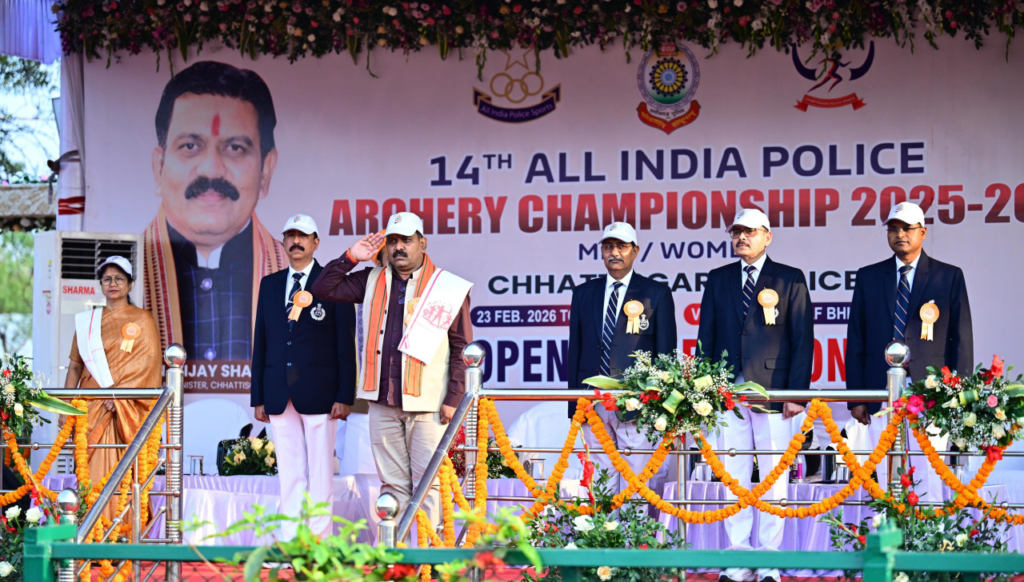 AIPAC 2025-26 : चौदहवीं अखिल भारतीय पुलिस तीरंदाजी प्रतियोगिता का भव्य शुभारंभ, उपमुख्यमंत्री विजय शर्मा बोले – खेल से सुदृढ़ होता है राष्ट्र निर्माण