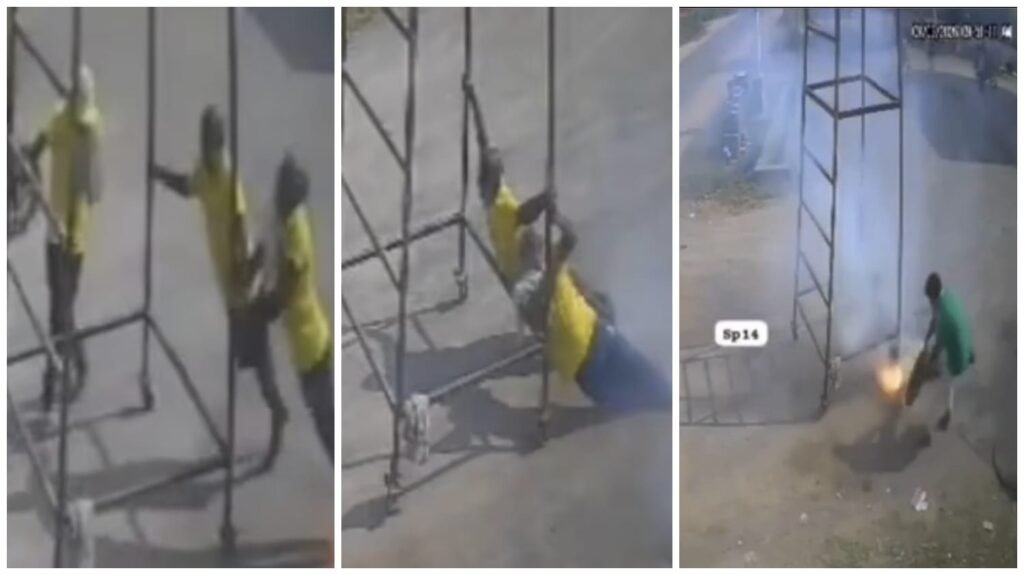 Electric Shock : हाई वोल्टेज की चपेट में आए 2 लोगों की दर्दनाक मौत…लोहे का स्टैंड 11 केवी लाइन से टकराया…हादसे का भयावह दृश्य CCTV में कैद…यहां देखें VIDEO