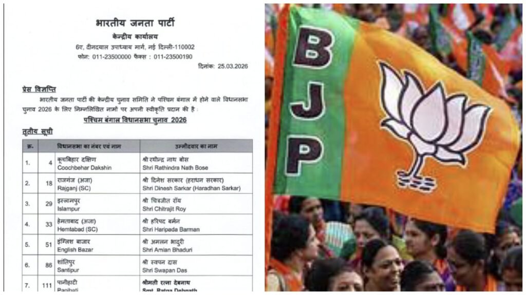 BJP ka Masterstroke : बंगाल चुनाव में BJP का मास्टरस्ट्रोक…! RG Kar रेप पीड़िता की मां को दिया टिकट…तीसरी सूची जारी…यहां देखें जंबो List